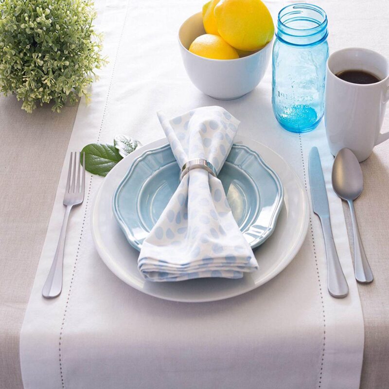 Cream White Rectangular Tablecloth 60  x 84 - Image 3