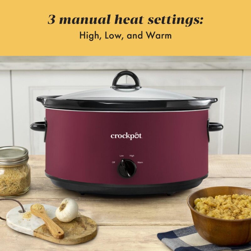 Crock-PotA Manual 8-Quart Slow Cooker, Rhubarb - Image 4