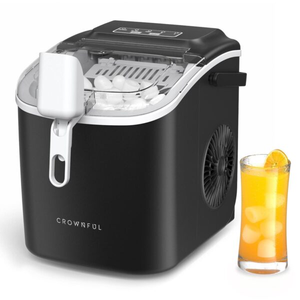 Crownful Portable Countertop Ice Maker With Handle,26lbs