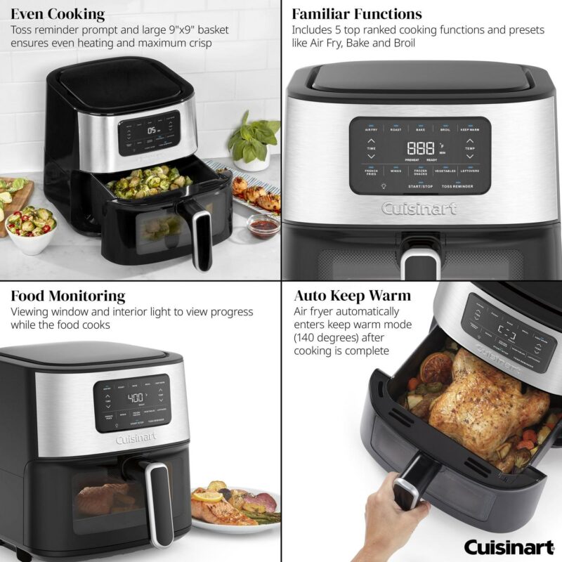 Cuisinart 6 qt Air Fryer, Black - Digital Display - Image 6