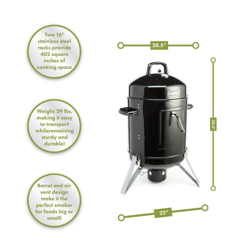 Cuisinart Vertical 16-Inch Charcoal Smoker - Image 4