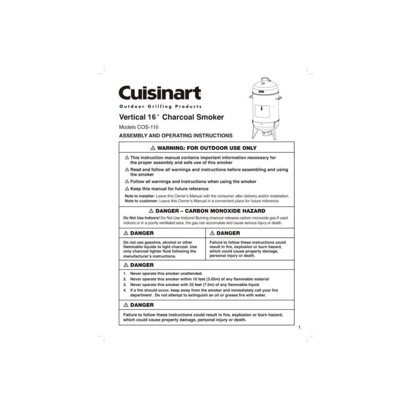 Cuisinart Vertical 16-Inch Charcoal Smoker - Image 5