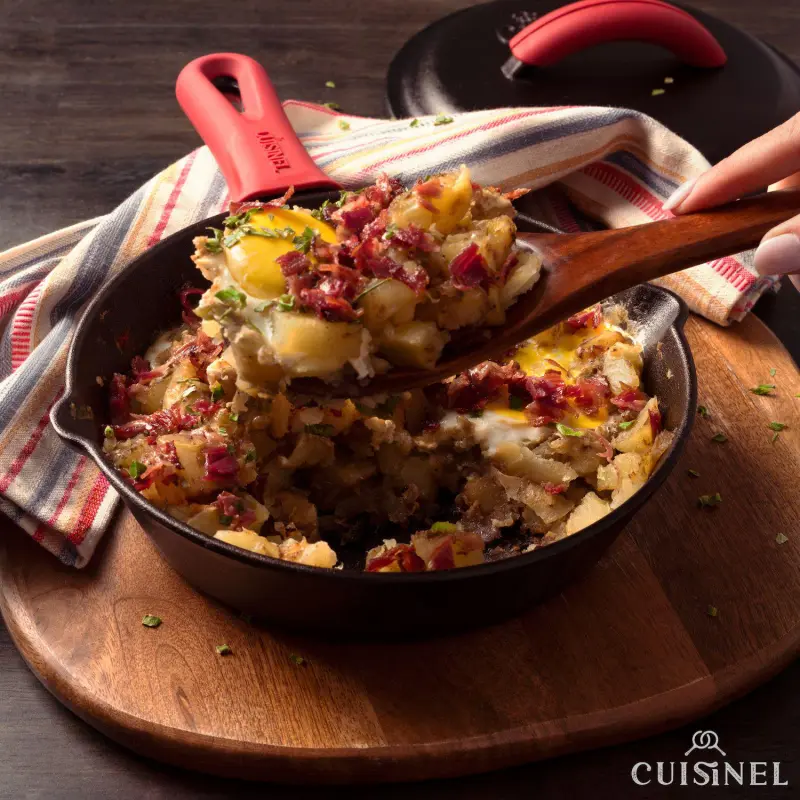 Cuisinel Cast Iron Skillet With Lid - Pre-seasoned Covered Frying Pan - Image 4