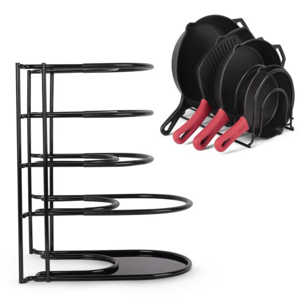 Cuisinel Pan Organizer - 2-pack Of Silicone-coated Non-slip Heavy Duty Skillet Rack