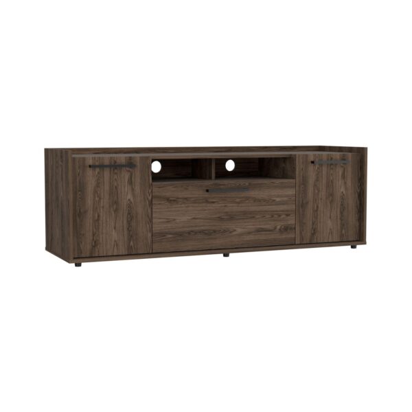 DEPOT E-SHOP Tv Stand for TVs up 60 , Double Door Cabinets, One Cabinet, Dark Walnut