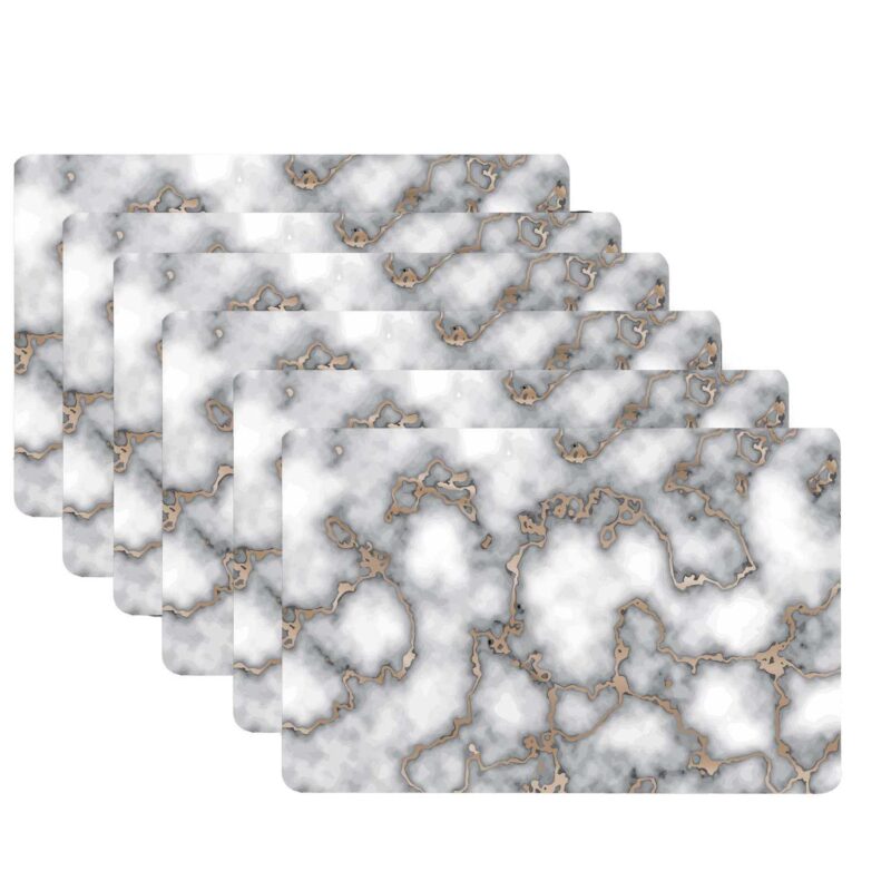 Dainty Home Marble Cork 12  x 18  Placemats Set Of 6 - Image 5