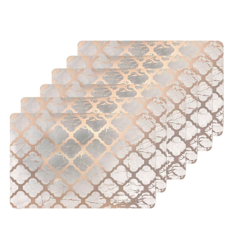 Dainty Home Marble Cork 12  x 18  Placemats Set Of 6 - Image 8