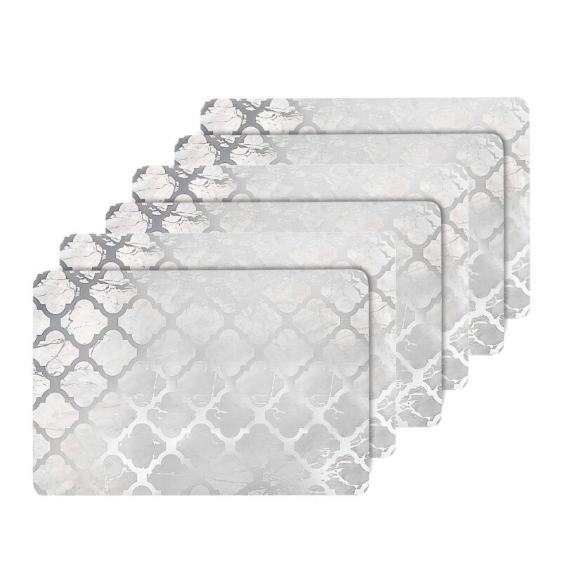 Dainty Home Marble Cork 12  x 18  Placemats Set Of 6 - Image 9