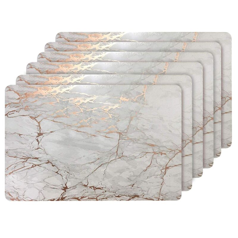 Dainty Home Marble Cork 12  x 18  Placemats Set Of 6 - Image 7