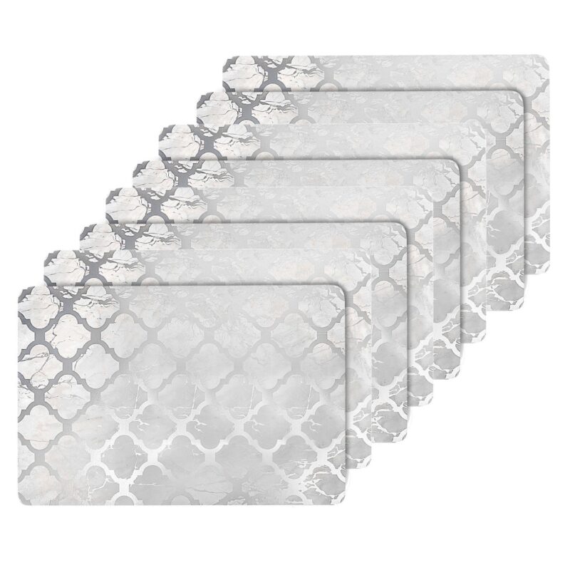 Dainty Home Marble Cork 12  x 18  Placemats Set Of 8 - Image 9