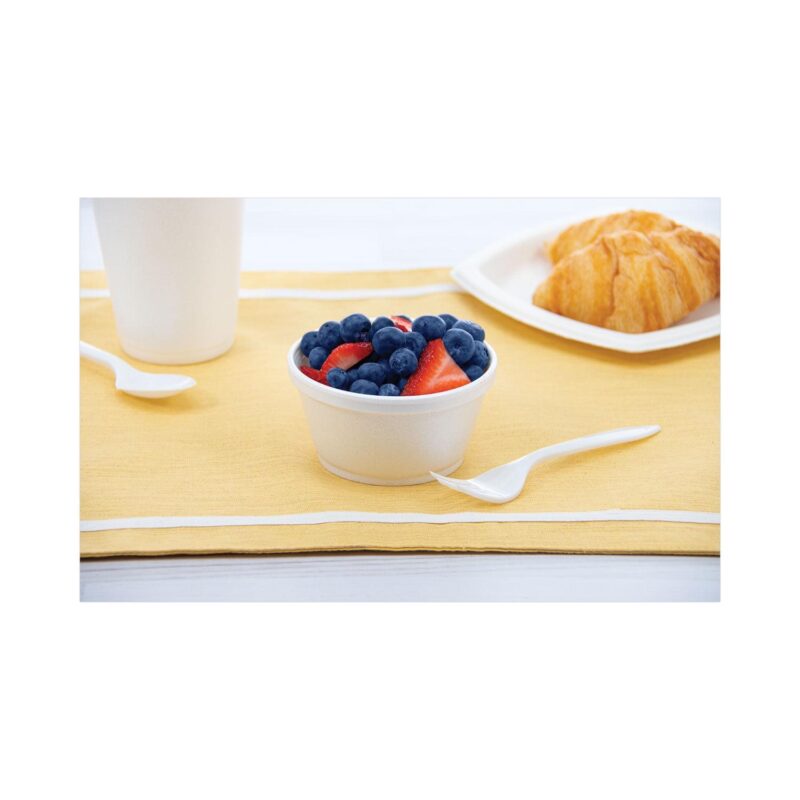Dart Foam Container, Extra Squat, 8 oz, White, 1,000/Carton - Image 6