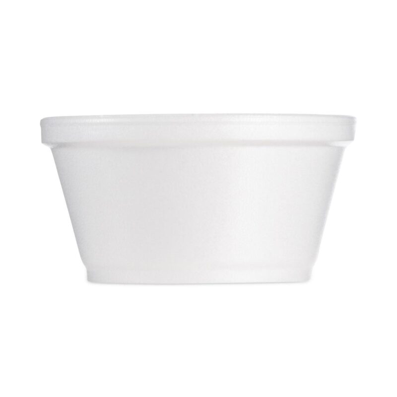 Dart Foam Container, Extra Squat, 8 oz, White, 1,000/Carton - Image 2