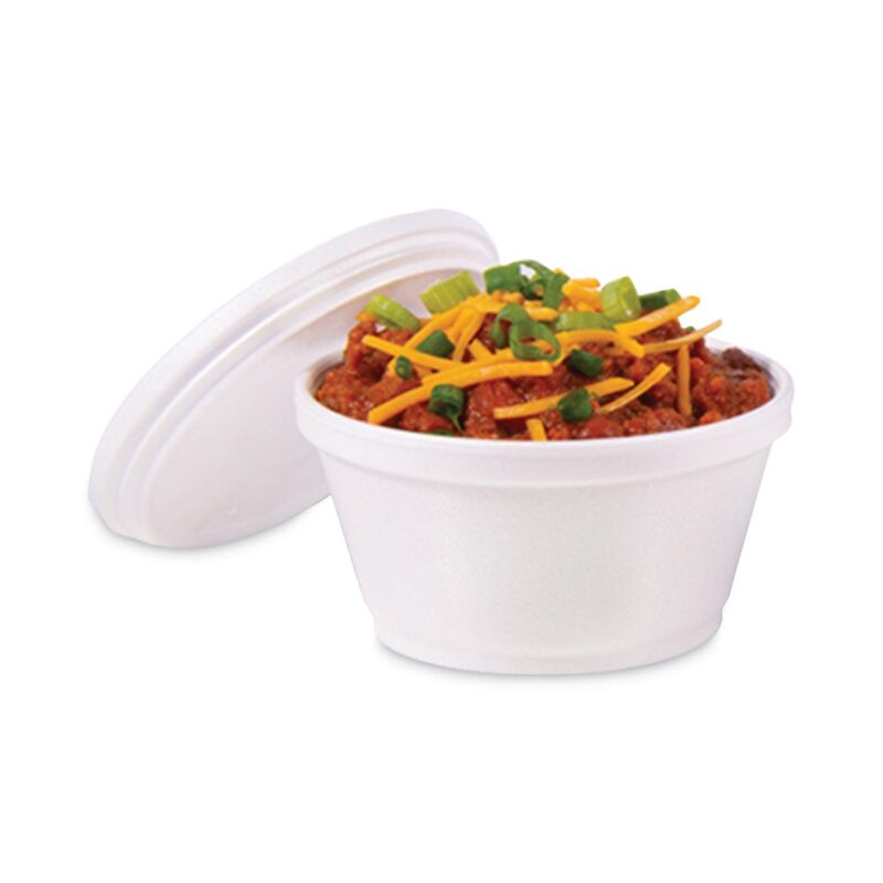 Dart Foam Container, Extra Squat, 8 oz, White, 1,000/Carton - Image 8