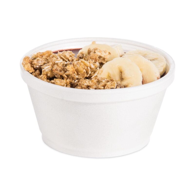 Dart Foam Container, Extra Squat, 8 oz, White, 1,000/Carton - Image 7