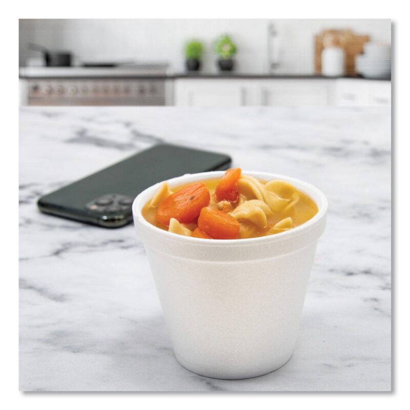 Dart Foam Containers, 6 oz, White, 50/Bag, 20 Bags/Carton - Image 4