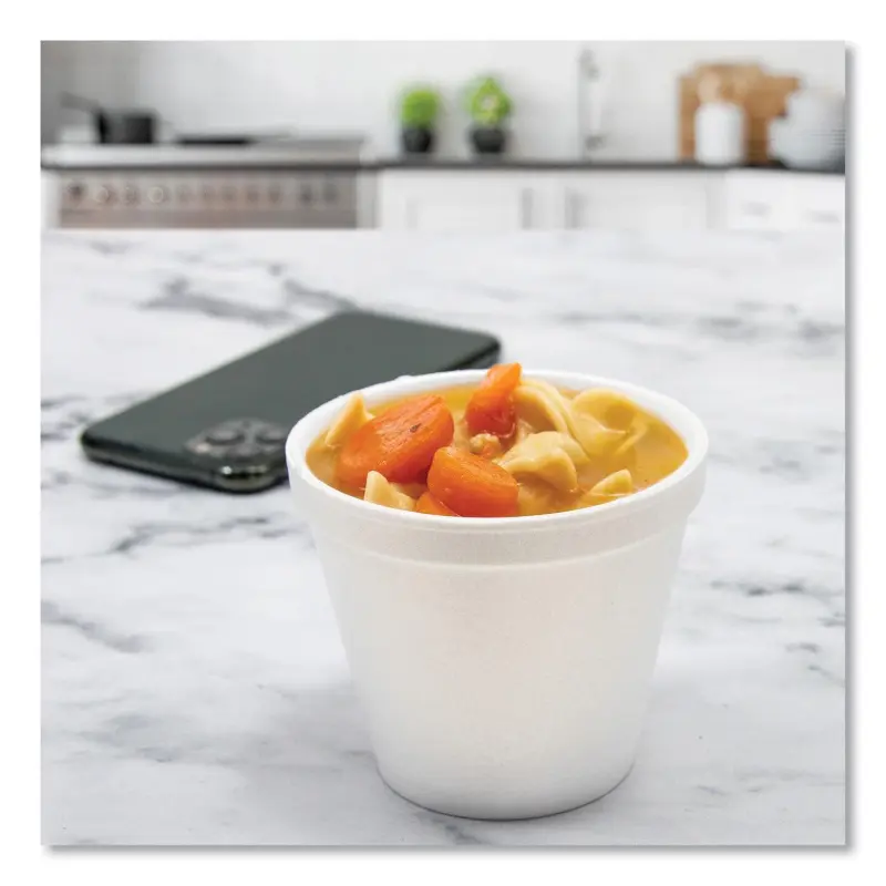 Dart Foam Containers, 6 oz, White, 50/Bag, 20 Bags/Carton - Image 4