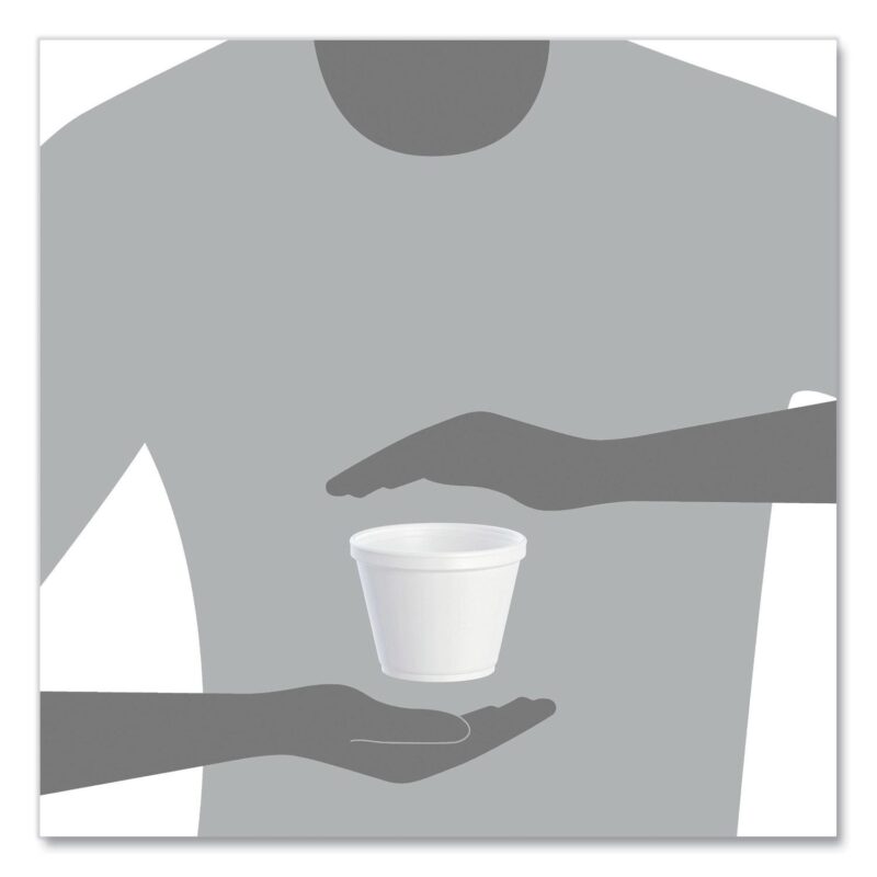 Dart Food Containers, 12 oz, White, Foam, 25/Bag, 20 Bags/Carton - Image 6