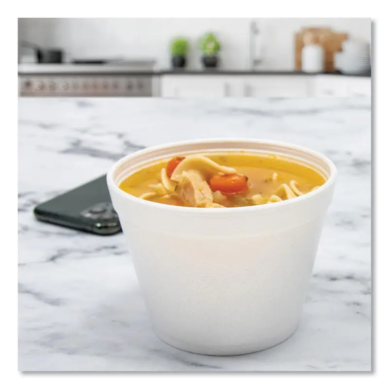 Dart Food Containers, 12 oz, White, Foam, 25/Bag, 20 Bags/Carton - Image 5