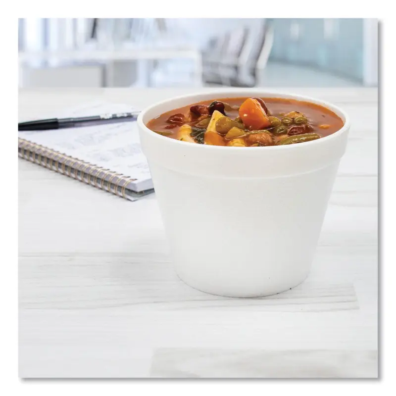 Dart Food Containers, 12 oz, White, Foam, 25/Bag, 20 Bags/Carton - Image 4