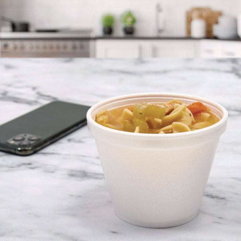 Dart Food Containers, 8 oz, White, 1,000/Carton - Image 4