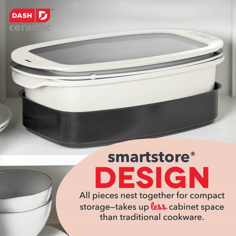 Dash SmartStore Ceramic 7-in-1 Multipurpose Cookware and Steamer 5-piece Set - Image 3