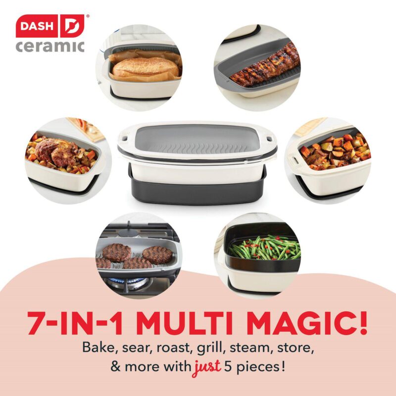 Dash SmartStore Ceramic 7-in-1 Multipurpose Cookware and Steamer 5-piece Set - Image 2