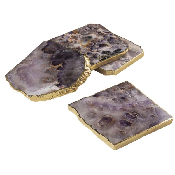 Dazzle Amethyst Coasters, Set of 4