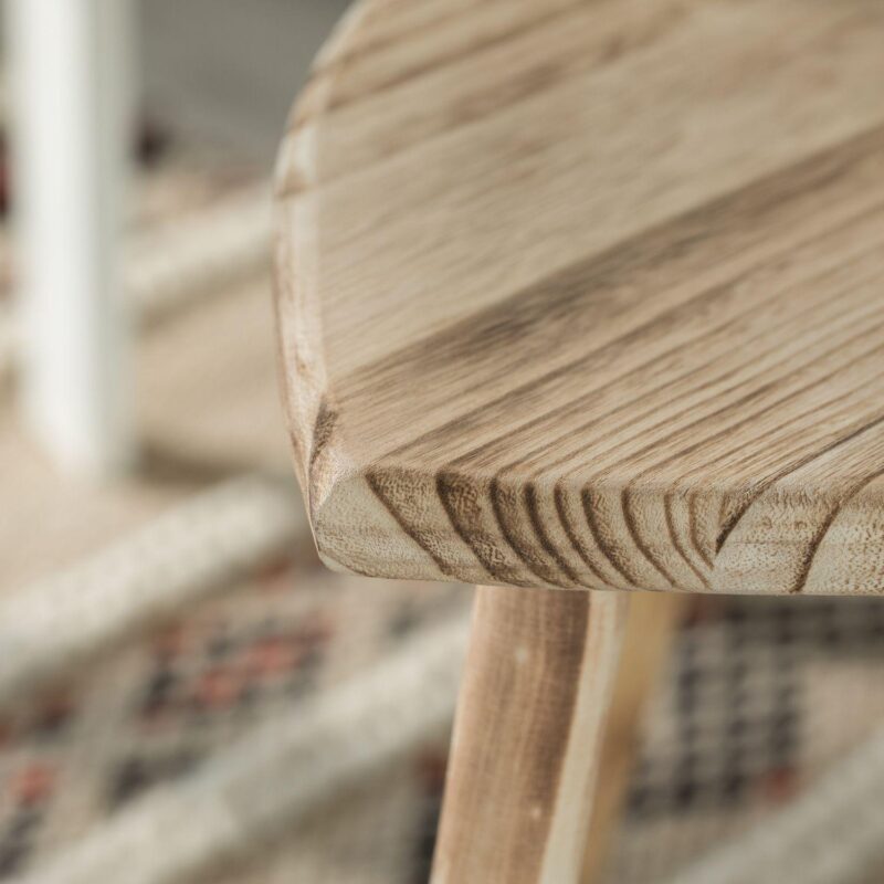 Decorative Antique Heart Shaped Wooden Accent Stool, Classic Room Decoration - Image 5