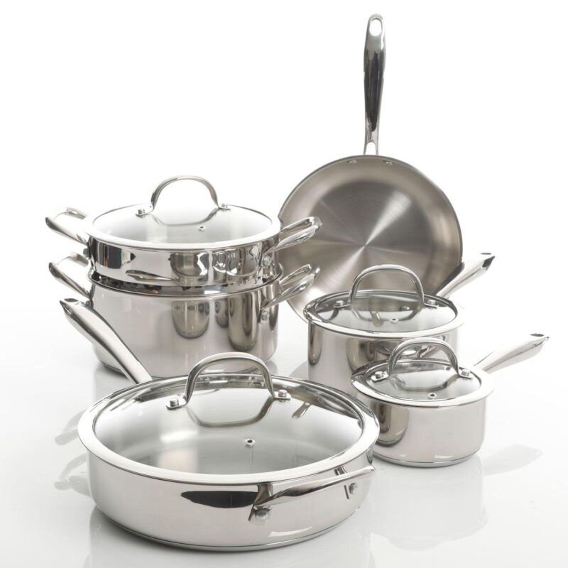 Devon 10 Piece Heavy Gauge Stainless Steel Cookware Set - Image 3