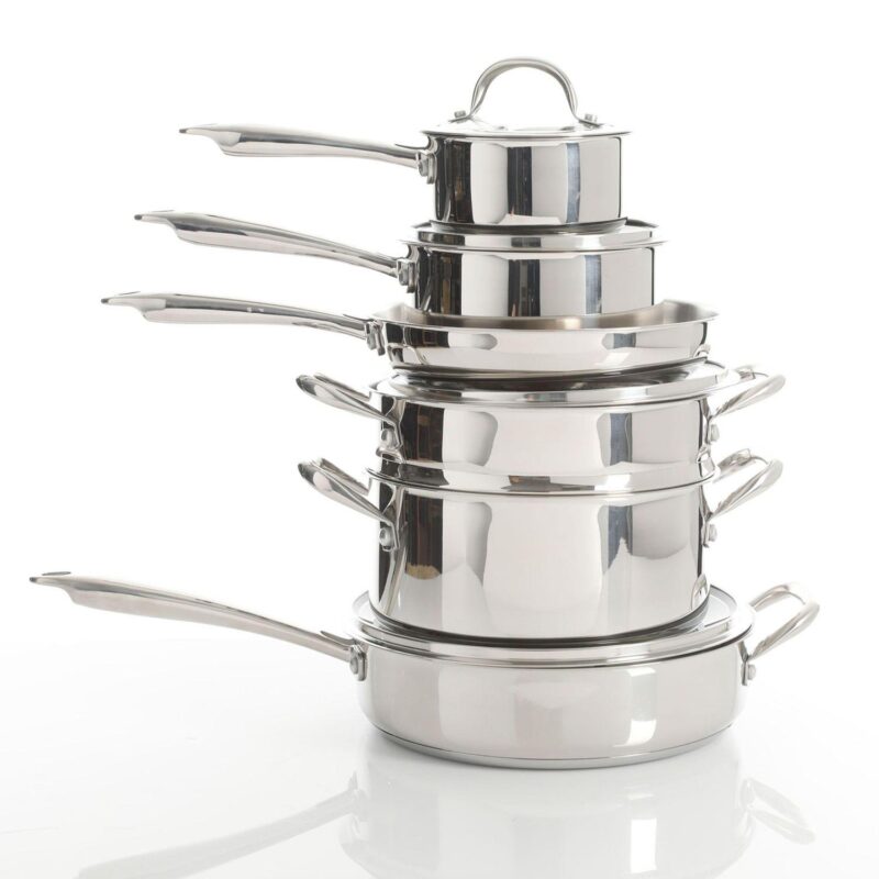 Devon 10 Piece Heavy Gauge Stainless Steel Cookware Set - Image 2