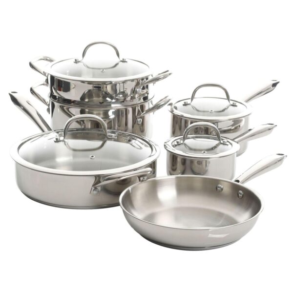 Devon 10 Piece Heavy Gauge Stainless Steel Cookware Set