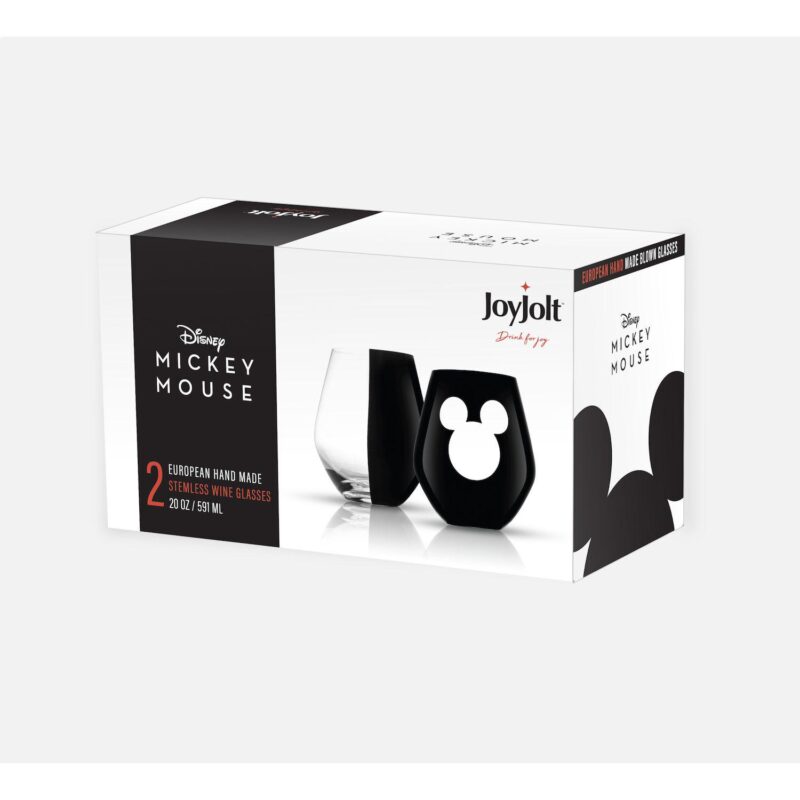 Disney's Luxury Mickey Mouse 2-pc. Crystal Stemless Wine Glass Set by JoyJolt - Image 4