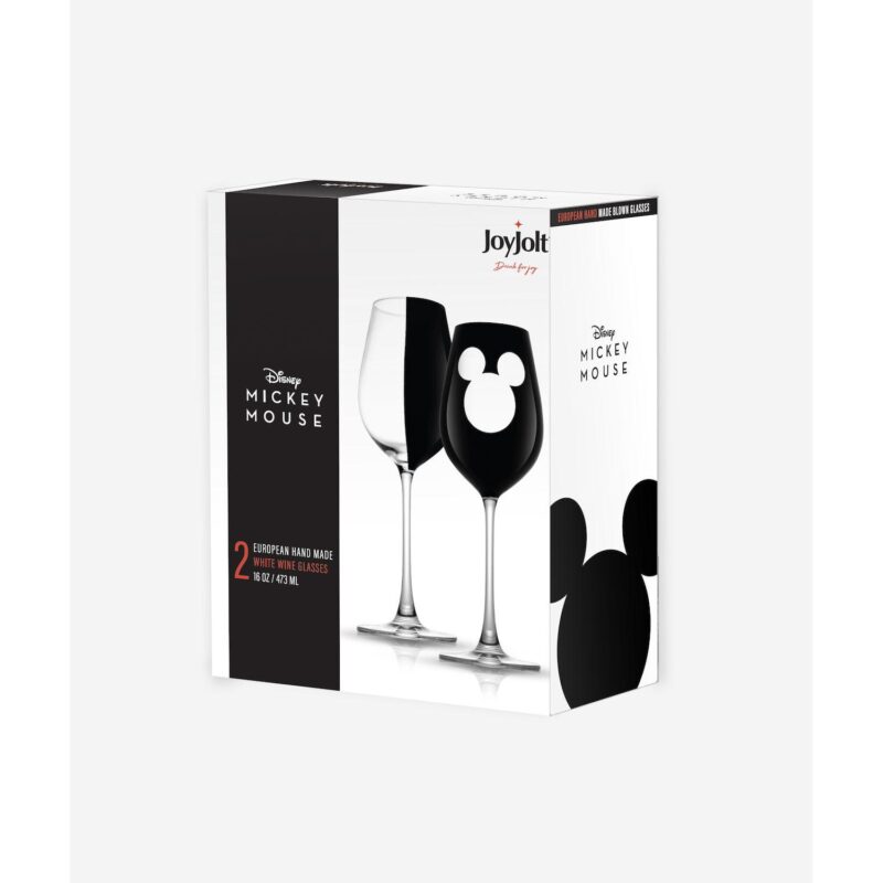 Disney's Luxury Mickey Mouse 2-pc. Crystal White Wine Glass Set by JoyJolt - Image 4