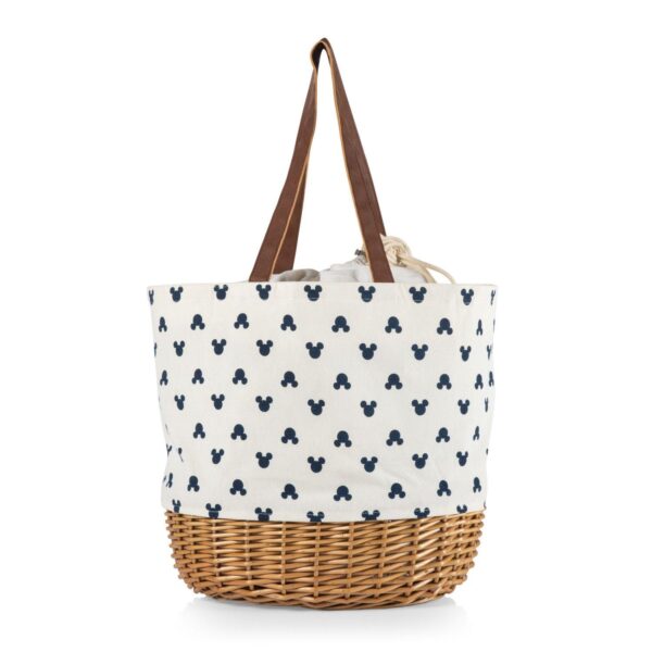 Disney's Mickey Mouse Silhouette Coronado Canvas and Willow Basket Tote by Picnic Time