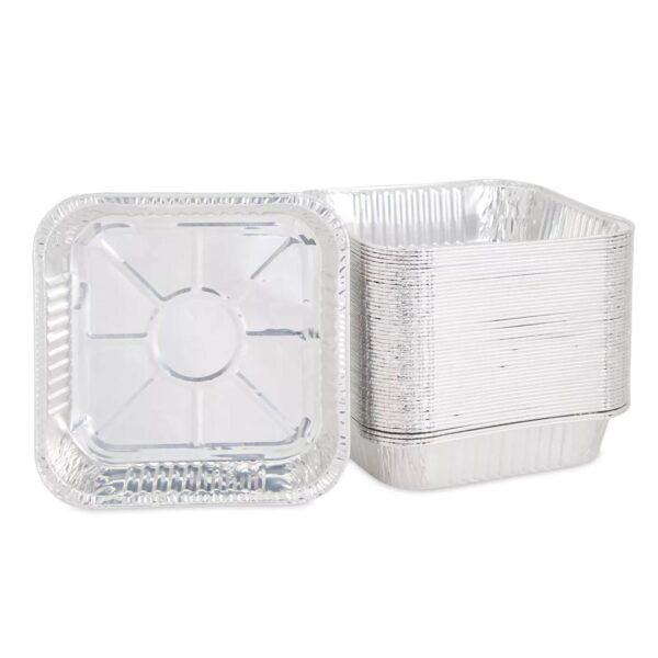 Disposable Aluminum Foil Pans 8x8 50 Pcs