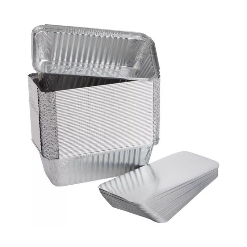 Disposable Aluminum Foil Loaf Pans With Lids 2 Lbs 50 Pcs - Image 2