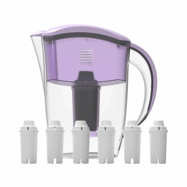 Drinkpod Alkaline Water Pitcher 2.5L Capacity Includes 6 X Alkaline Filters