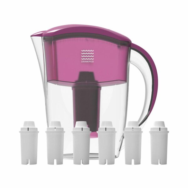 Drinkpod Alkaline Water Pitcher 2.5L Capacity Includes 6 X Alkaline Filters