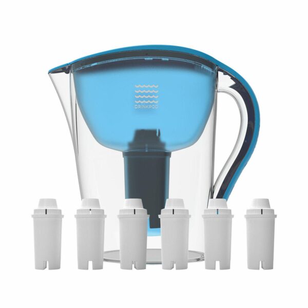 Drinkpod Ultra Premium Alkaline Water Pitcher 3.5L Capacity Includes 6 Alkaline Filters