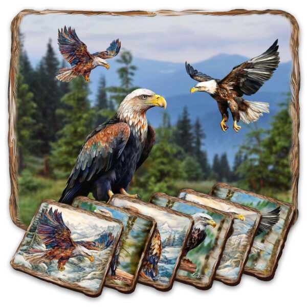 Eagles Wooden Cork Placemat And Coasters Gift Set Of 7