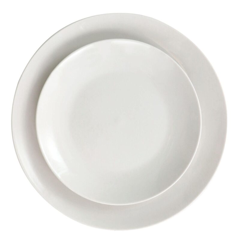Elama Camellia 16 Piece Porcelain Double Bowl Dinnerware Set - Image 4