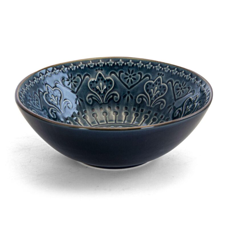 Elama Deep Sea Mozaic 16 Piece Luxurious Stoneware Dinnerware with Complete Setting for 4 - Image 5