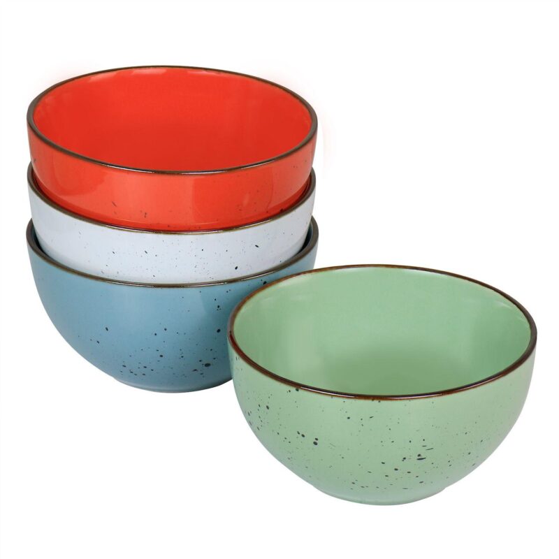 Elama Evelyn 20 Piece Mix and Match Round Stoneware Dinnerware Set in Assorted Colors - Image 5