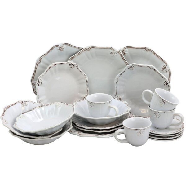 Elama Fleur De Lys 20-Piece Dinnerware Set