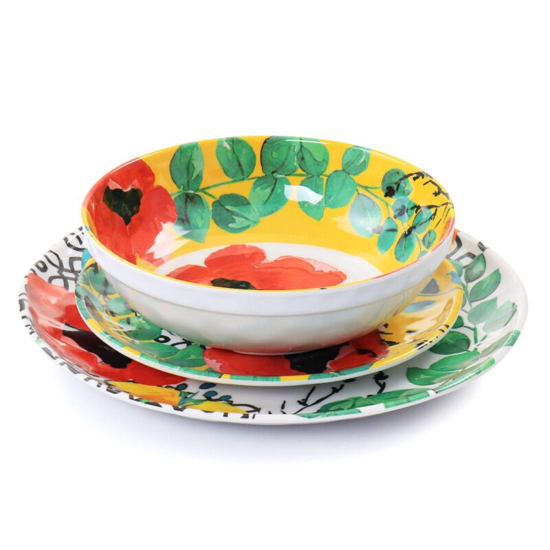 Elama Grace 12 Piece Melamine Dinnerware Set - Image 3
