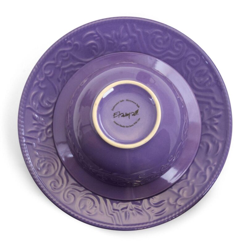 Elama Lilac Fields 16-Piece Dinnerware Set - Image 3