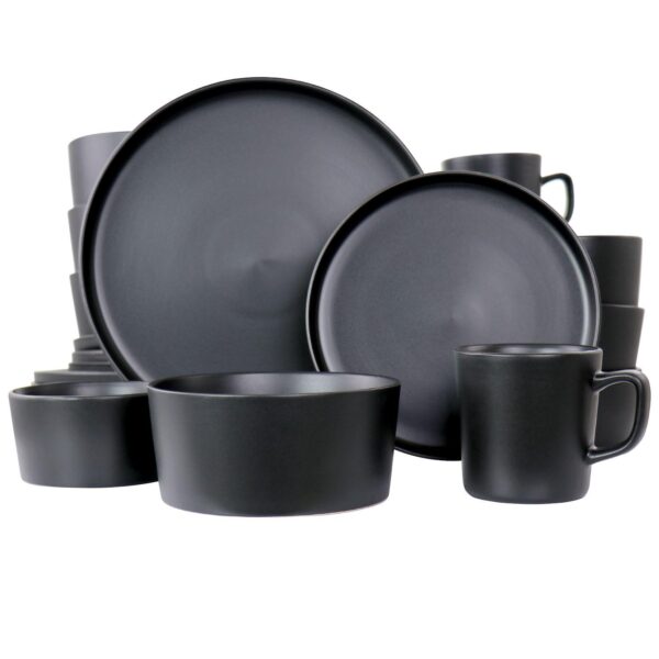 Elama Luxmatte Black 20 Piece Dinnerware Set