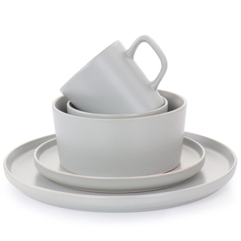 Elama Luxmatte Light Grey 20 Piece Dinnerware Set - Image 2