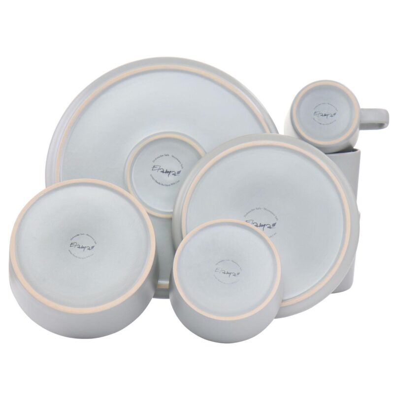 Elama Luxmatte Light Grey 20 Piece Dinnerware Set - Image 3