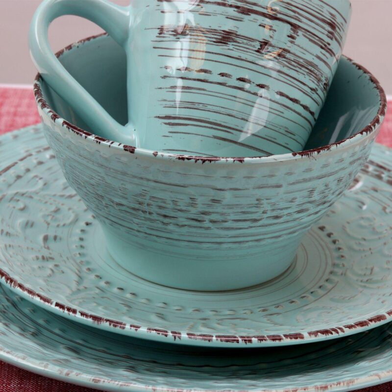 Elama Malibu Waves 16-Piece Dinnerware Set - Image 3